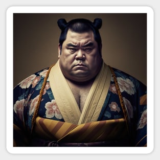 Sumo Wrestler Kimono Drawing Illustration Sticker